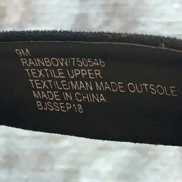 Daisy Fuentes Rainbow Black Rhinestone Block Heels Sz 9 - Picture 9 of 9